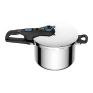 Panela De Pressão 6 Litros Inox Rochedo Trendy Fechamento Externo Com Cesta De Vapor